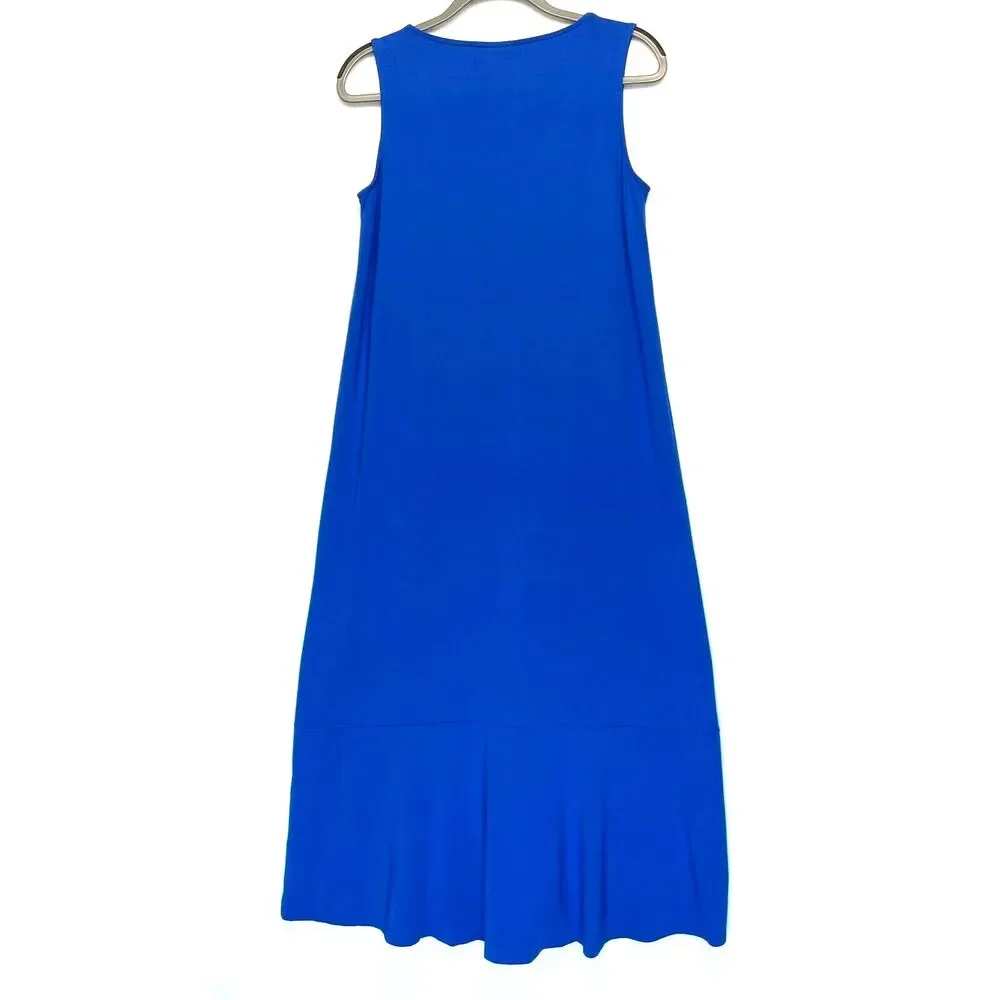 J Jill Wearever Maxi Dress Size Small Blue Sleeveless Tank Stretch‎
